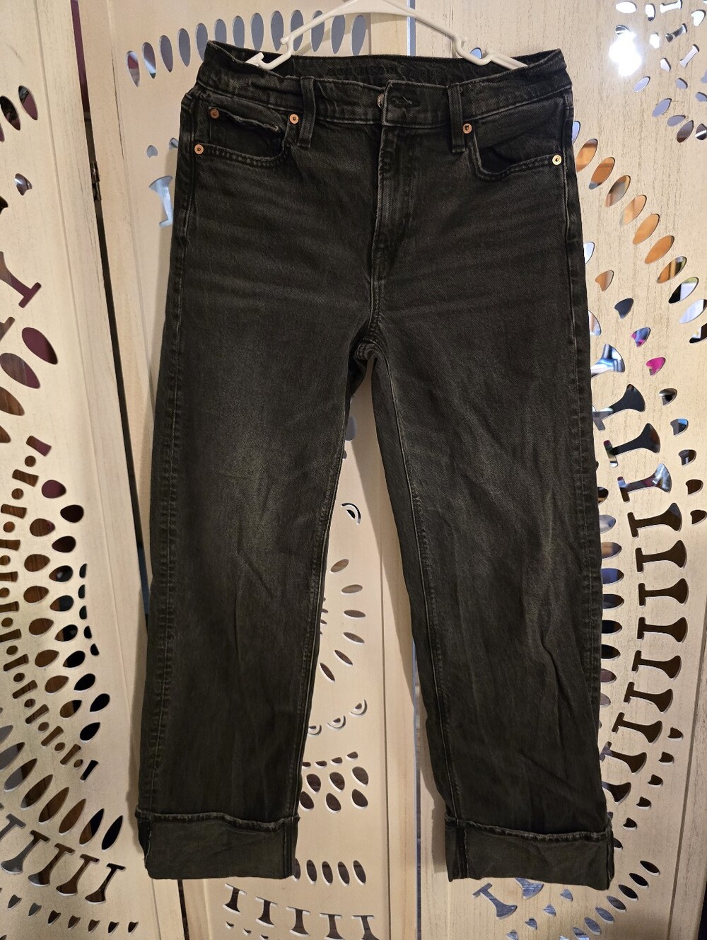 EUC American Eagle Black Stovepipe Jean